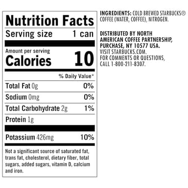 Starbucks - RTD Coffee Nitro Cold Brew, Black Unsweetened, 9.6 fl oz Cans (8 Pack), Iced Coffee, Cold Brew Coffee, Coffee Drink - Image 2