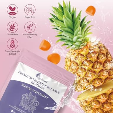 Premium Feminine Balance Gummies for Women,Pineapple Gummies for Women Ph Balance,Delicious Hawaiian Pineapple Flavor for Women's Health, Immune Support, Gluten-Free, Vegan- 60 Gummies - 30 Servings - Image 3