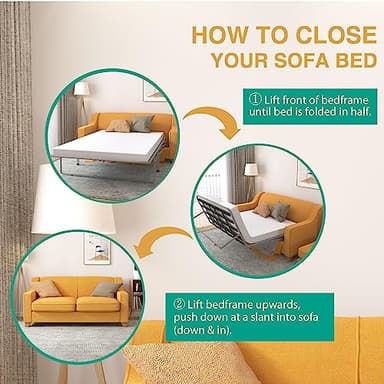 Dyonery 4.5 Inch Memory Foam Mattress Replacement with Fiberglass-Free Fabric and Washable Cover for Sleeper Sofa and Couch Beds, Full Size, White - Image 6