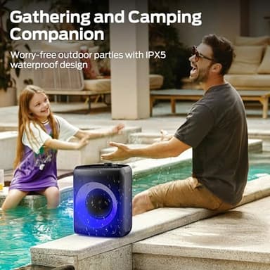 Monster Musicbox Bluetooth Speaker, 60W Loud Portable Wireless Speaker with Dynamic RGB Lighting, Speakers for Outdoor Indoor, Stereo Sound, 12H Playtime, IPX5 Water Resistant, Supports TF Card, AUX - Image 7