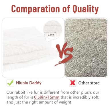 Niuniu Daddy 20" | 3.3 Pound Polar Bear Weighted Stuffed Animals, Large White Bear Plush Toy Pillow with Fluffy Fur for Kids Adults Teens Cute Stuffy Animal for Valentine Christmas Birthday Gift - Image 5
