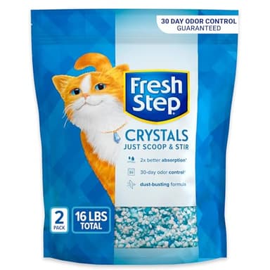 Fresh Step Crystals, Premium Cat Litter, Scented, 8 Pounds, Pack of 2 (Package May Vary) - Image 1