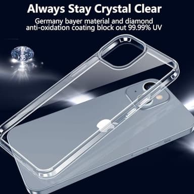 jaroco for iPhone 13 Case 6.1-Inch, Non-Yellowing Shockproof Phone Bumper Cover, Anti-Scratch Clear - Image 4