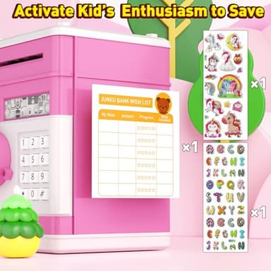 ATM Piggy Bank for Boys Girls, Electronic Money Bank with Password Paper Money Saving Box Coin Can Kids Safe Bank, Birthday Gift Toy for Kids Adults - Image 6