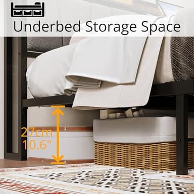 LIKIMIO King Size Bed Frame, Storage Headboard with Charging Station, Solid and Stable, Noise Free, No Box Spring Needed, Easy Assembly - Image 9