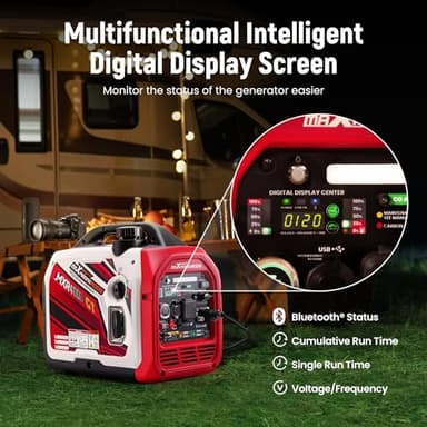 maXpeedingrods 4000 Watt Dual Fuel Inverter Generator with Bluetooth® Control Start and Display, RV Ready, Electric Start, Quiet for Outdoor Camping, Home Backup, Garden，PGMA Compliant - Image 5