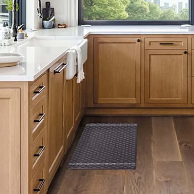 Lucky Brand Printed Wellness Mat - Cushioned Comfort Kitchen Mat - Easy to Clean - Anti-Fatigue & Skid-Resistant - 12mm Santa Teres Print 18" x 30" - Black and White - Image 8