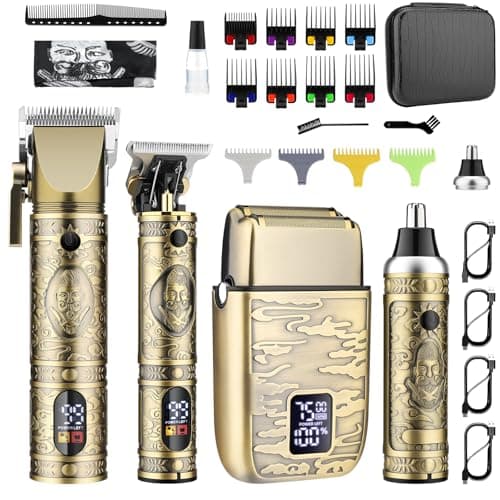 GSKY Hair Clippers for Men Professional, Beard Trimmer Kits & Sets, Cordless Mens Hair Trimmer, Electric Shavers, Haircutting Machine with LED Display, for Barber - Image 1