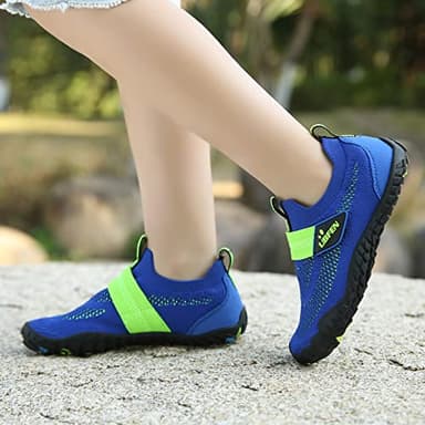 UBFEN Kids Water Shoes for Boys Girls Quick Dry Lightweight Aqua Socks for Toddlers Little Big Kid Barefoot Beach and Pool Sports Non-Slip Swim Shoes D Blue 2 Big Kid - Image 8