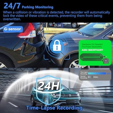 4 Channel Dash Cam 360° View,4K Front Rear Inside Dashcam,Left Right Dash Camera for Cars,Built-in GPS, 5G WiFi,Voice Control,Night Vision, 24/7 Recording Parking Mode Monitor, Free 128G Card - Image 7