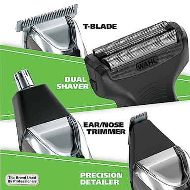 WAHL USA Stainless Steel Lithium Ion 2.0+ Slate Beard Trimmer for Men - Electric Shaver, Nose Ear Trimmer, Rechargeable All in One Men's Grooming Kit - Model 9864 - Image 4