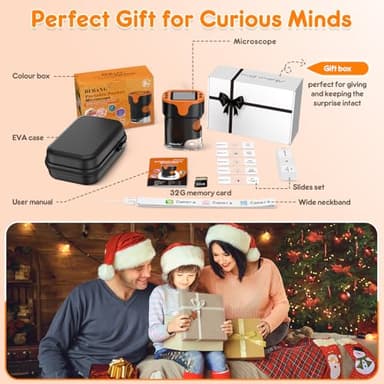 1000X Handheld Microscope for Kids 4K 2.0" Screen Rechargeable Mini Pocket Digital Microscopes w/Slides Kit Portable Edu Gift Age 4-6 8-12 Children Students - Image 6