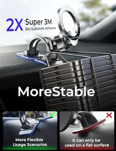 LISEN for MagSafe Car Mount,Car Accessories for Women Men [2025 Ultra] Magnetic Phone Holder for Car 360 Dashboard Vent Phone Mount for Car Organization iPhone 16e 15 14 13 12 Pro Max Plus Mini,Green - Image 3