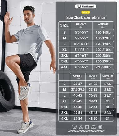 NORTHYARD Men's UPF 50+ Sun Protection Shirts Swim SPF UV Quick Dry Short Sleeve T-Shirts for Athletic Fishing Rash Guard LIGHTGREY XL - Image 6