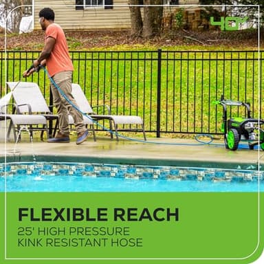 Greenworks 2700 PSI Pressure Washer (2.3 GPM Max) with Foam Cannon - Powerful Enough to Remove Pesky Dirt and Grime on Siding, Fences, Patios, Driveways, and Sidewalks - Image 7