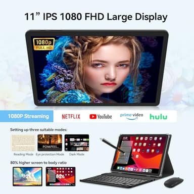 Tablet 11 inch Android 15 Tablet, 2025 Latest Update 128GB ROM 16GB RAM, 4G LTE Tableta, 5G WiFi+Cellular, Octa-Core MTK8786, 21MP Dual Camera,1TB Expand, Incell FHD Screen, T-Mobile SIM Card Support - Image 5