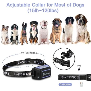 E-FENCE GPS Wireless Dog Collar Fence System, Electric Dog Collar Fence,Pet Containment System Rechargeable, Outdoor Use Only(2 Pack) - Image 5