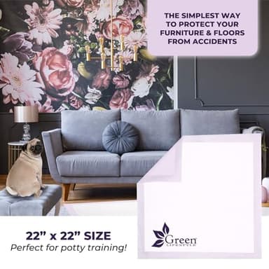 GREEN LIFESTYLE Pee Pads - Super Absorbent & Leak-Proof Pee Pads for Dogs - Puppy Pads - Waterproof Dog Pads, Lavender Scented Dog Training Pads for Cats, Rabbits (Pack of 80 - 22x22) - Image 6