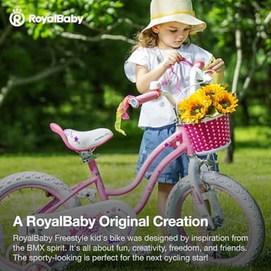 RoyalBaby Stargirl Kids Bike 16 Inch Girls Bicycle for Children with Training Wheels, Kickstand & Basket, Rose Pink - Image 10