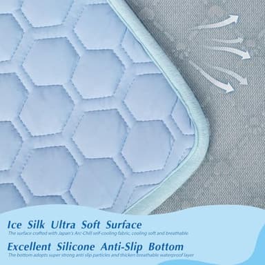 Upgraded Self-Cooling Mat for Dogs & Cats - Thicken Washable, Non-Toxic, Foldable & Non-Slip Dog Cooling mat Pet Cooling Pad for Indoor, Outdoor, Car Kids and Adults Use- Perfect for Summer - Image 2