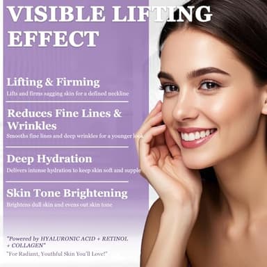 Retinol Cream for Face, Neck Creams for Tightening and Firming, Anti Aging Face Moisturizer for Face, Day & Night Moisturizing with Collagen, Hyaluronic Acid for Sagging Skin, Wrinkle, 1.7 Fl OZ - Image 7