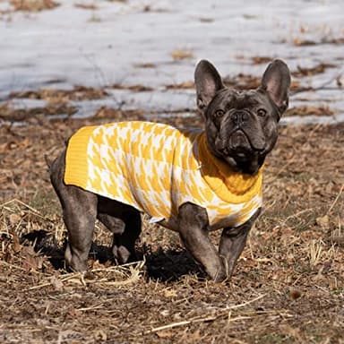 CuteBone Turtleneck Dog Sweater for Medium Dogs Houndstooth Pet Winter Clothes Pullover Sweater Cat Clothes - Image 2