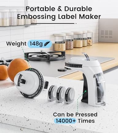 EazeID Embossing Label Maker Machine with Tapes, Old School Vintage Label Maker Embossed, Retro 3D Embosser Manual Labeler with 3 Rolls 9mm Labels-Waterproof for Home Office Kids DIY Craft Scrapbook - Image 5