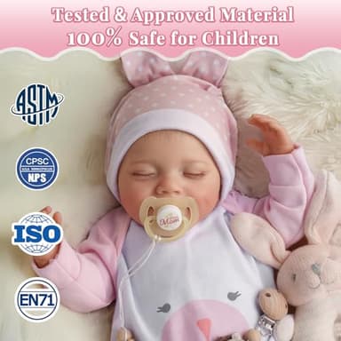 BABESIDE Silicone Baby Doll - 20-Inch Lifelike Reborn Baby Dolls Sweet Smile Realistic-Newborn Real Life Sleeping Girl with Toy Accessories Gift Set for Kids - Image 5