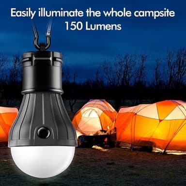 FLY2SKY Portable LED Tent Lamp Emergency Lights with Hook, Hurricane Bulb Lantern Equipment for Camping, Hiking, Backpacking, Fishing Outage, Multicolor, 4 Pack - Image 2