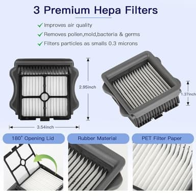 S3/S5/S7 Roller Brush Replacement Compatible with Tineco Cordless Vacuum Cleaner, Include 3 Brush Rollers 3 Filters (S3) - Image 5