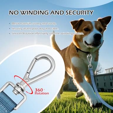 Wisedog 49FT Long Leash for Large Dogs, Heavy Duty Long Line Lead with Soft Padded Handle, Adjustable Lengths, Great for Training, Hiking, Camping, Navy - Image 4
