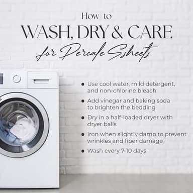 SUPREME ELEGANCE Organic 100% Cotton Queen Sheet Set, 18” Deep Pocket, Snow White | Lightweight, Eco-Friendly Cotton, Percale Softness, Durable & Breathable, Naturally Cooling | All Season Comfort - Image 6