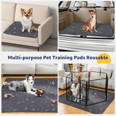 LOOBANI Washable Pee Pads for Dogs: Reusable Dog Crate Pee Pad 36" x 72"- 2 Pack, Absorbent and Non-Slip Pet Whelping Pad for Playpen, Floor, Sofa, Cage, Couch, Grey - Image 4