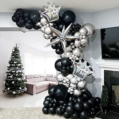 Voircoloria 130pcs Black Balloons Different Sizes 18" 12" 10" 5" Party Latex Balloons for Birthday Graduation Baby Shower Anniversary New Year Holiday Party Decorations - Image 8