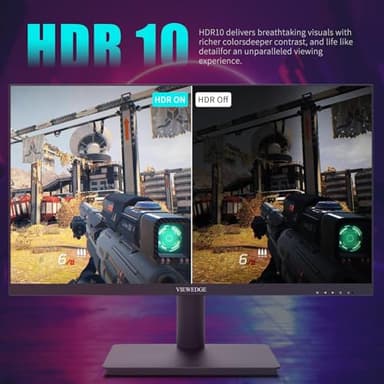 Viewedge 24 Inch Gaming Monitor with 165hz/144hz, IPS 1ms, FHD 1080p and HDR 10 | PC Computer Monitor with 105% sRGB, Bluelight Filter, 2 HDMI & 1 DP Port, Support Freesync and Wall Mounted - Image 4