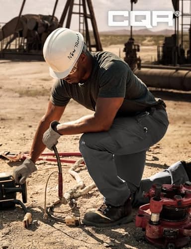 CQR Men's Quick Dry Work Pants, Water Resistant Outdoor Tactical Pants, Lightweight Stretch Cargo Hiking Pants, Frontline Charcoal, 38W x 30L - Image 3