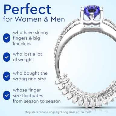 Ring Sizer Adjuster for Loose Rings - 12 Pack, Guards, Spacers & Tighteners, Fits Bands Up to 6mm, Reduces Size by 0.5-1.5, Invisible Design for Women & Men by 5 STARS UNITED - Image 7