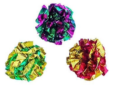PETFAVORITES Original Mylar Crinkle Balls Cat Toys - 12 Pack - Image 3