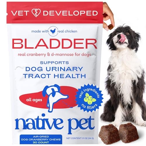 Native Pet Dog UTI Treatment - Cranberry Supplement for Dogs Bladder Control & Kidney Support - Prevent Urinary Tract Infection and Urinary Incontinence - Made with Real Cranberry Extract - 30 Chews - Image 1
