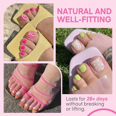 UNA GELLA Square Toe Nail Tips For Big Toe, 504Pcs 15Sizes Soft Gel Full Cover Toe Nail Tip Pre-buff Fake Acrylic Toe Nail Press Ons Soak Off Pedicure For Nail Extensions Home DIY Nail Salon - Image 2