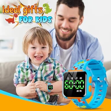 Etuwoe Potty Training Watch for Kids: Water Resistant Potty Watches for Toddler Boys Adjustable Volume Rechargeable Toilet Reminder Dinosaur Toddler Watch Birthday Gifts for 2 3 4 Year Old Boy(Blue) - Image 7
