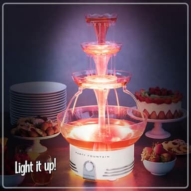 Nostalgia Countertop Retro Lighted Party Beverage Fountain – 1.5 Gallon Capacity, 3-Tiered Cascading Tower with LED Base - Perfect for Punch, Juice, Wine, Champagne & More - Image 9