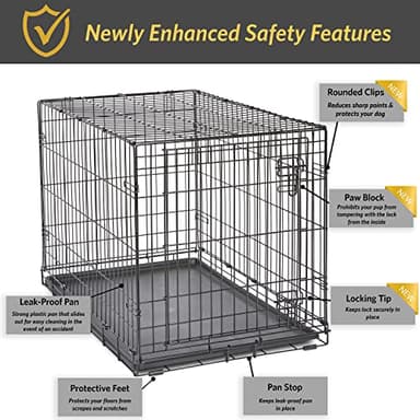 New World Single Door Folding Metal 36-Inch Dog Crate, Enhanced Security, Includes Leak-Proof Pan & Divider Panel, For Medium to Large Sized Breeds - Image 4