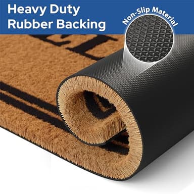 Barnyard Designs Natural Coco Coir Heavy Duty Backing Doormat - Large Cute Non-Slip Front Door Welcome Mat for Outside Entrance or Porch Entry, Brown (17x30, Welcome) - Image 5
