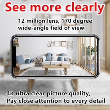 Hidden Camera with Audio/Video. Mini Camera, Small Camera. Spy Hidden Cameras for Home Indoor Use. Spy Cam with Night Vision and Motion Detection | Only 0.9 inch! Baby Monitor Small Mini Wireless U1 - Image 4