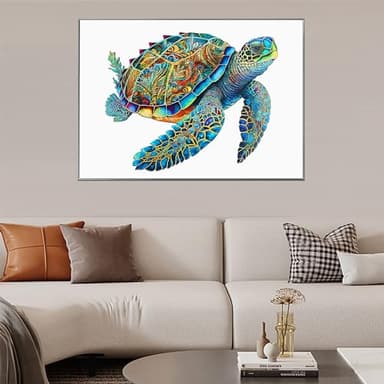 MYS Aurora Wooden Puzzles, Sea Turtle Jigsaw Puzzles 200 Pieces, 5MM Unique Shaped Wooden Puzzle for Adults and Kids, Birthday Gift Family Game 9.2 x 11.2 Inch - Image 5