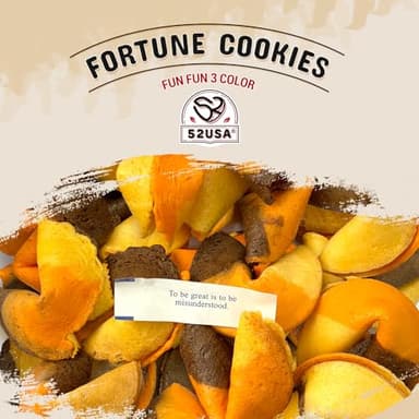 52USA Fortune Cookies, Approx. 350pcs, 3-in1 Flavor, Fortune Cookies Individually Wrapped Bulk, Fresh Cookies, (Original, Chocolate, Orange) Flavor, 56oz - Image 3