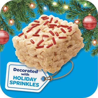Rice Krispies Treats Mini Marshmallow Cereal Bars, Holiday Snacks, Snack Bars, Original with Holiday Sprinkles, 12.4oz Box (32 Bars) - Image 4