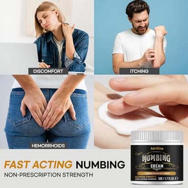 Numbing Cream Maximum Strength: 6 Hours Painless Numbing Cream for Piercing Waxing Injections Microblading Hemorrhoid 50g/1.7oz - Image 5