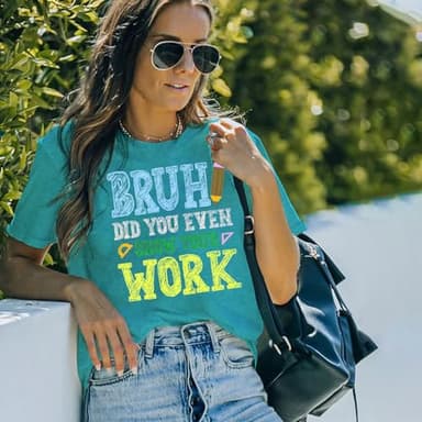 MAIHUN Math Teacher Shirt:Funny Math Teacher Shirts Women Teaching Tshirt Teacher Life Tee Top Cyan - Image 4